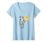 Mujer ¿Te gustaría reiniciar la Vida? Funny 90's Paperclip - TFS Camiseta Cuello V