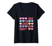 Mujer ¿Te has Amado Hoy, Corazones de Amor Propio? Camiseta Cuello V