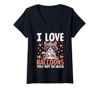 Mujer Te Quiero a los mapaches? No Tanto Camiseta Cuello V
