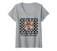 Mujer Te quiero hasta la zona de anotación y de vuelta al fútbol americano, mamá, mamá Camiseta Cuello V