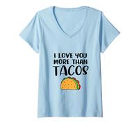 Mujer Te Quiero más Que Tacos Camiseta Cuello V