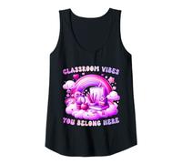 Mujer Teacher Lady Vibes - Rainbow You Belong Here Classroom Art Camiseta sin Mangas