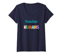 Mujer Teacher of Tiny Humans Cute Funny Educator Tees, Bags, Decor Camiseta Cuello V
