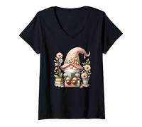 Mujer Teacher Retirement GNOME For Women and Men Who Loves Books Camiseta Cuello V