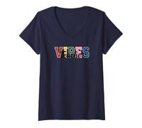 Mujer Teacher Vibes - Fun Classroom & Educator Style Tees and Mugs Camiseta Cuello V