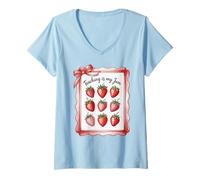 Mujer Teaching Is My Jam Strawberry Teacher Team Crew Fun Camiseta Cuello V