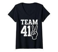 Mujer Team 41 Meme Squad 67 Six Seven 6 7 Meme Design Funny 67 Camiseta Cuello V