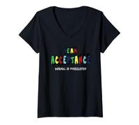Mujer Team Acceptance Normal is Overrated Funny Autism Awareness Camiseta Cuello V