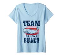 Mujer Team Balena Bianca Democrazia Cristiana Vintage Camiseta Cuello V