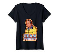 Mujer Team Furley Three's Company Vintage TV Retro 80s Camiseta Cuello V