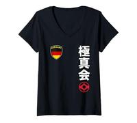 Mujer Team Karate Kyokushin German Flag Japanese Martial Arts Camiseta Cuello V