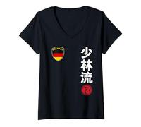 Mujer Team Karate Shorin Ryu German Flag Japanese Martial Arts Camiseta Cuello V
