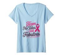 Mujer Team No Tatas Still Fabulous Breast Cancer Awareness Camiseta Cuello V