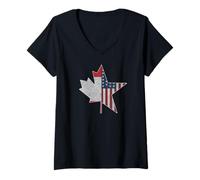 Mujer Team North America | USA Canada Connection Camiseta Camiseta Cuello V