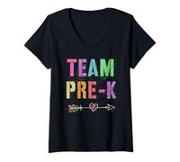 Mujer Team PRE-K Maestro Enseñanza Preescolar El Aprendizaje es mi atasco Camiseta Cuello V