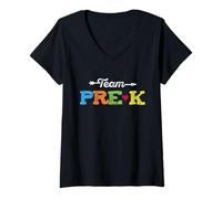 Mujer Team Pre-K Teacher and Kids Back to School Pre Kinder Camiseta Cuello V