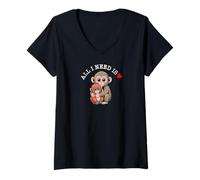 Mujer Team Punch Baby Monkey Macaque Camiseta Cuello V