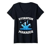 Mujer Team Waterboy H20 Gerente de Distribuidor Especialista en Hidratación Camiseta Cuello V