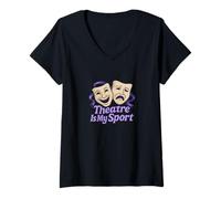 Mujer Teatro es mi Teatro Deportivo niños diversión Drama Club Arte Camiseta Cuello V