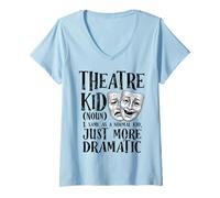 Mujer Teatro Kid Definición Divertido Musical Drama Actuación Camiseta Cuello V
