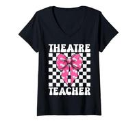 Mujer Teatro Maestro Drama Maestro Drama Comedia Camiseta Cuello V