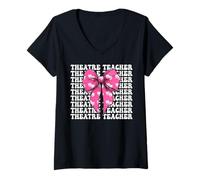Mujer Teatro Maestro Drama Maestro Drama Comedia Camiseta Cuello V