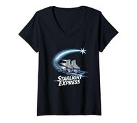 Mujer Teatro musical retro Starlight Express Broadway Theatre Camiseta Cuello V