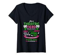 Mujer Teatro Nerd Hombres Mujeres Niños Teatro Divertido Camiseta Cuello V