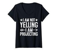 Mujer Teatro - No estoy gritando, estoy proyectando Camiseta Cuello V