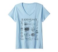 Mujer Técnico de radiología Radiólogo Xray Tech Vintage Patent Camiseta Cuello V