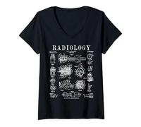 Mujer Técnico de radiología Radiólogo Xray Tech Vintage Patent Camiseta Cuello V