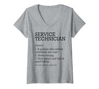Mujer Técnico de servicio Definición de trabajo Personalizado Divertido Camiseta Cuello V