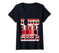 Mujer Técnico de uñas I Do Nails, Artista de uñas, Nail Tech, Bootleg de los 90 Camiseta Cuello V