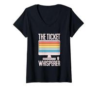 Mujer Tecnología de la información Soporte técnico The Ticket Whisperer Camiseta Cuello V