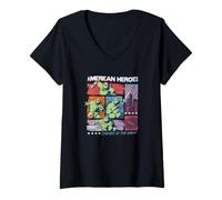 Mujer Teenage Mutant Ninja Turtles American Heroes Camiseta Cuello V