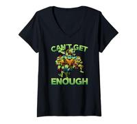Mujer Teenage Mutant Ninja Turtles Can't Get Enough Retro Hero Camiseta Cuello V