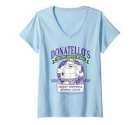 Mujer Teenage Mutant Ninja Turtles Donatello's Tech Savvy Pizza Camiseta Cuello V