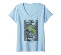 Mujer Teenage Mutant Ninja Turtles Fighting Panels Camiseta Cuello V