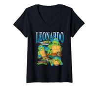 Mujer Teenage Mutant Ninja Turtles Homage Leonardo Camiseta Cuello V