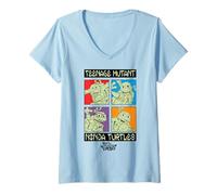 Mujer Teenage Mutant Ninja Turtles: Mutant Mayhem Squad Grid Camiseta Cuello V