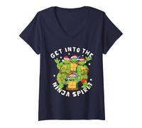 Mujer Teenage Mutant Ninja Turtles Ninja Holiday Spirit Camiseta Cuello V