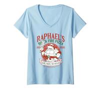 Mujer Teenage Mutant Ninja Turtles Raphael's Brick Fire Pizza Camiseta Cuello V