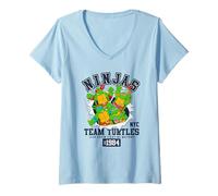 Mujer Teenage Mutant Ninja Turtles Team Turtles 1984 NYC Retro Camiseta Cuello V