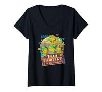 Mujer Teenage Mutant Ninja Turtles Team Turtles Retro Camiseta Cuello V