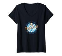 Mujer Tegernsee Baviera Alemania Retro Velero Vintage Souvenir Camiseta Cuello V