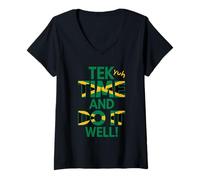 Mujer tek Yuh Tiempo Y Hazlo Bien Proverbios Jamaicanos Y Significado Camiseta Cuello V