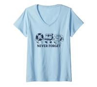 Mujer Teléfono Retro con cámara de Vinilo Que Nunca Olvides de los 80 Camiseta Cuello V