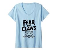 Mujer Teme a Las Garras Jaguar para los Amantes de los Animales Camiseta Cuello V