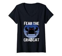 Mujer Teme al Cangrejo - Criptozoología Criptozoología Criptíd Funny Cryptid Camiseta Cuello V