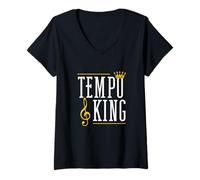 Mujer Tempo King Funny Orchestra Dirigiendo para Directores De Música Camiseta Cuello V